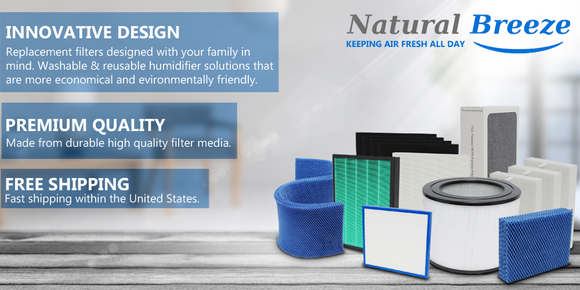 REUSABLE WASHABLE Humidifier Filter Replacements Natural Breeze
