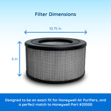 Honeywell air purifier filter dimensions, Honeywell 20500 Air Purifier Filter Replacement, Honeywell 10500 HEPA filter, Honeywell 17000 HEPA filter, Honeywell 17005 HEPA filter