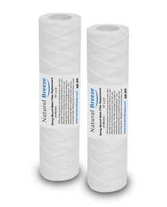 5 Micron 10" x 2.5" String Wound Sediment Water Filter Cartridge Whole House RO System- 2 Pack (NB305)