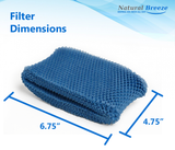 WICK FILTER REPLACEMENT FOR Honeywell HAC-504AW, HAC-504, Protec WF2, Infographic highlighting filter size, reusable design, and model compatibility