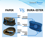 WASHABLE Wick Filter - Brand NATURAL-BREEZE, Comparison of clean vs used Natural-Breeze washable humidifier filter after multiple uses