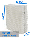 Image displaying the width and height of the Natural-Breeze replacement humidifier filter, compatible with Bemis and Essick Air models